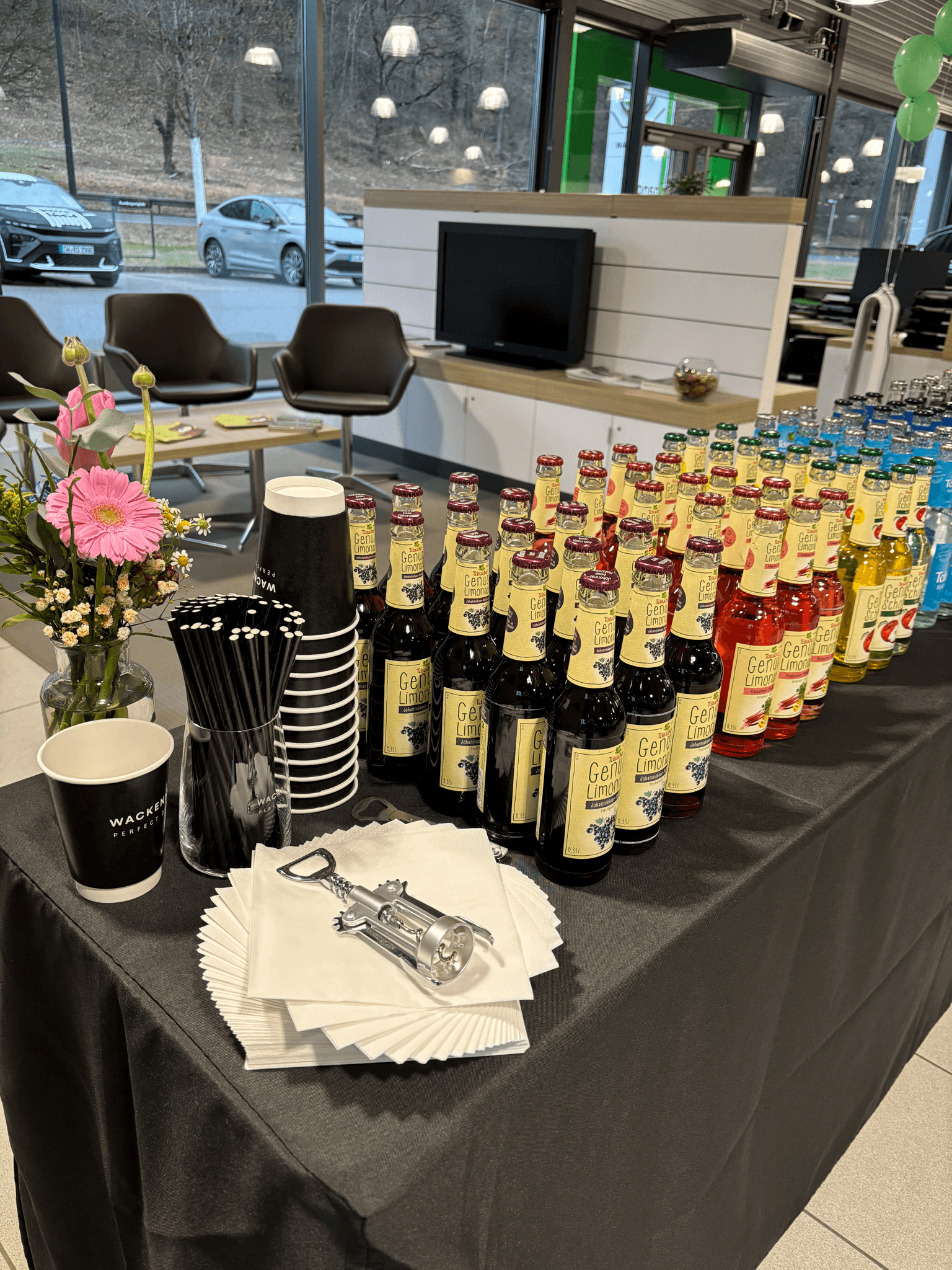 Das Getränkebuffet.