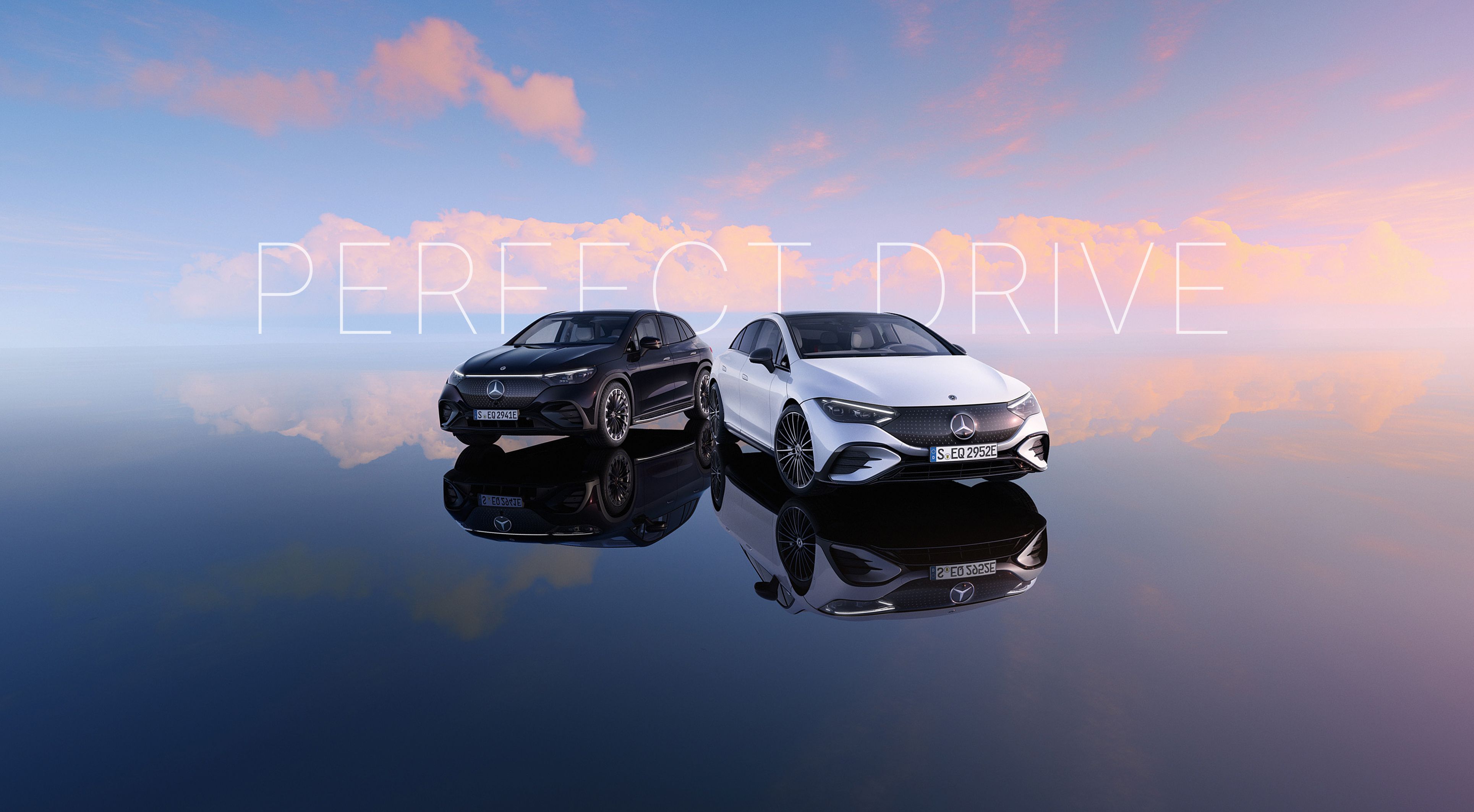 2 Mercedes Benz Autos parken