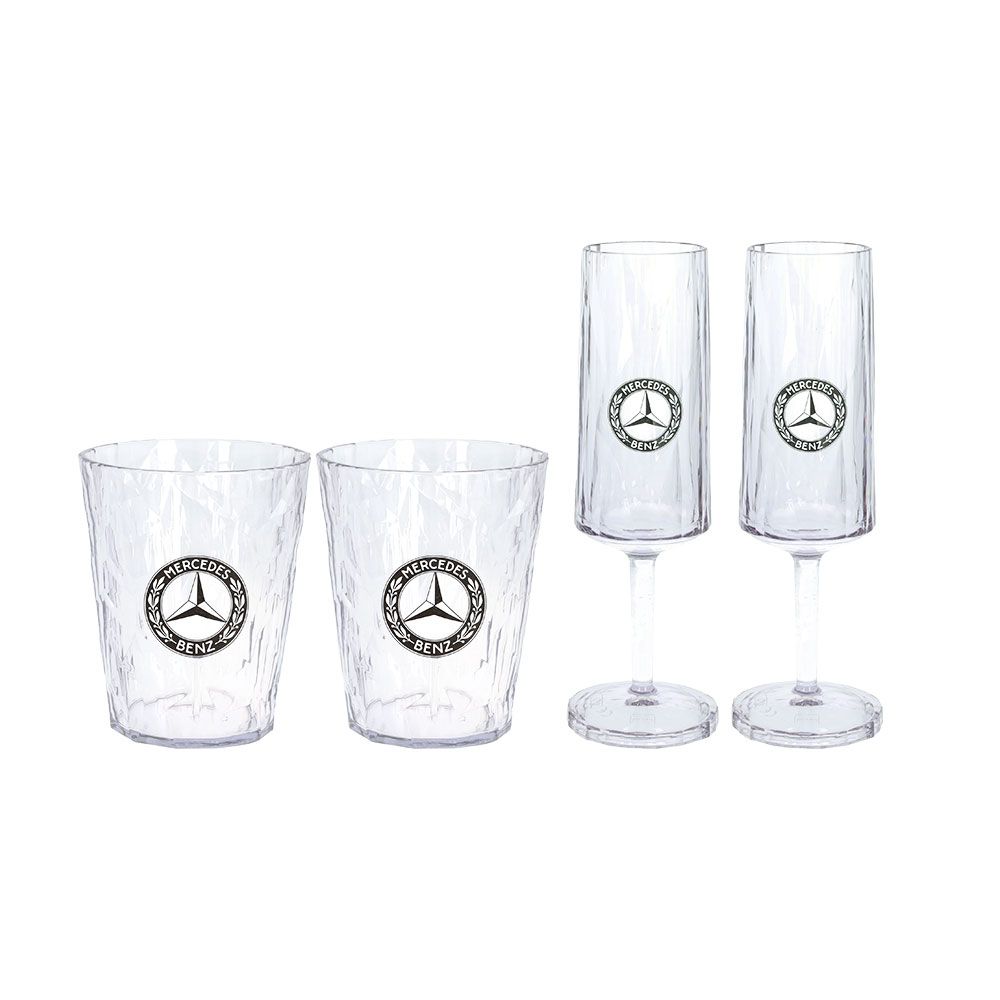 Set aus Gläsern mit Mercedes-Benz Stern